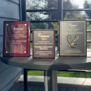 Three plaques with the Ameren logo
